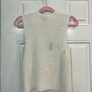 Gianni Bini Cream Sleeveless Turtleneck Knit Vest